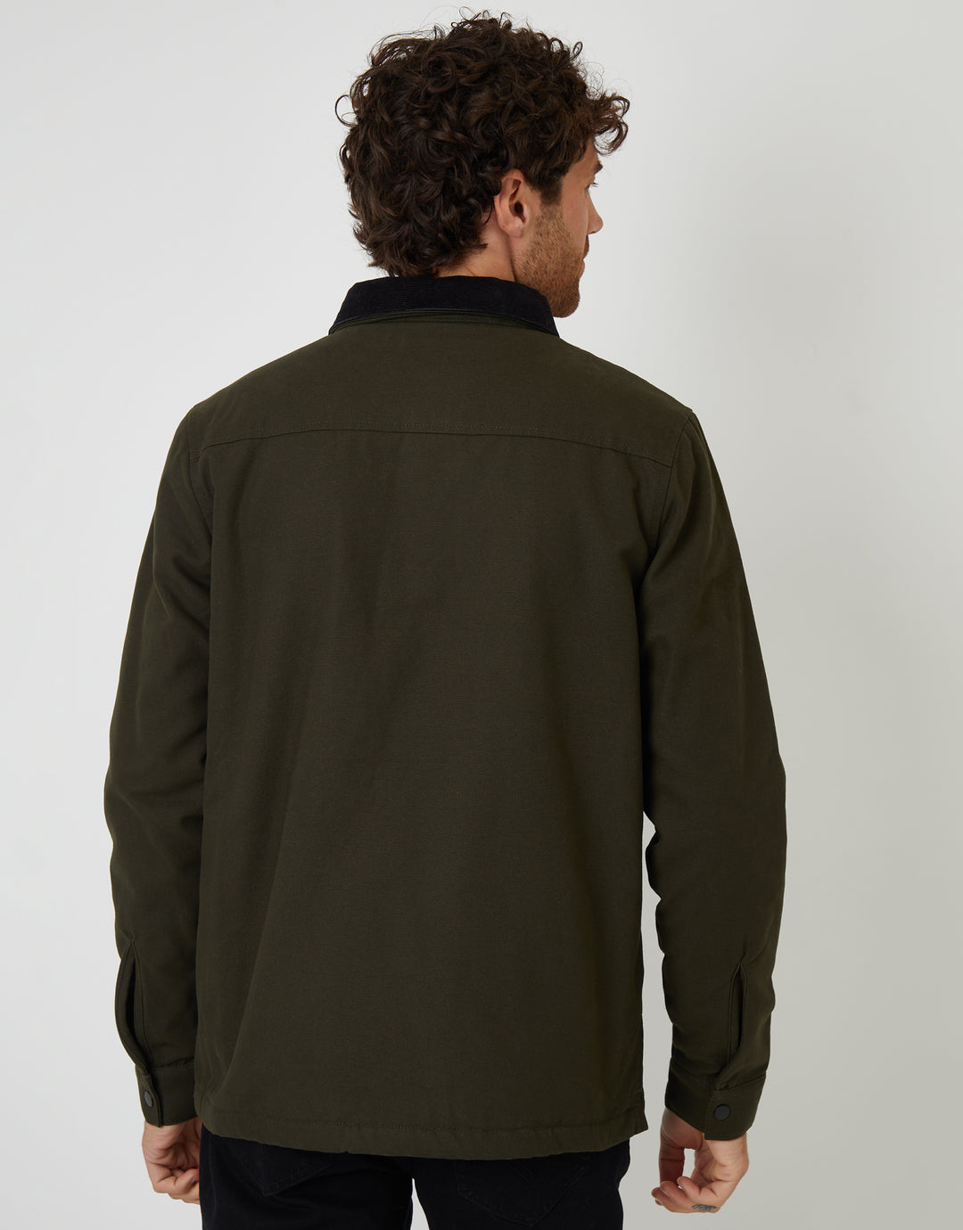 Forest Green Borg Lined Shacket