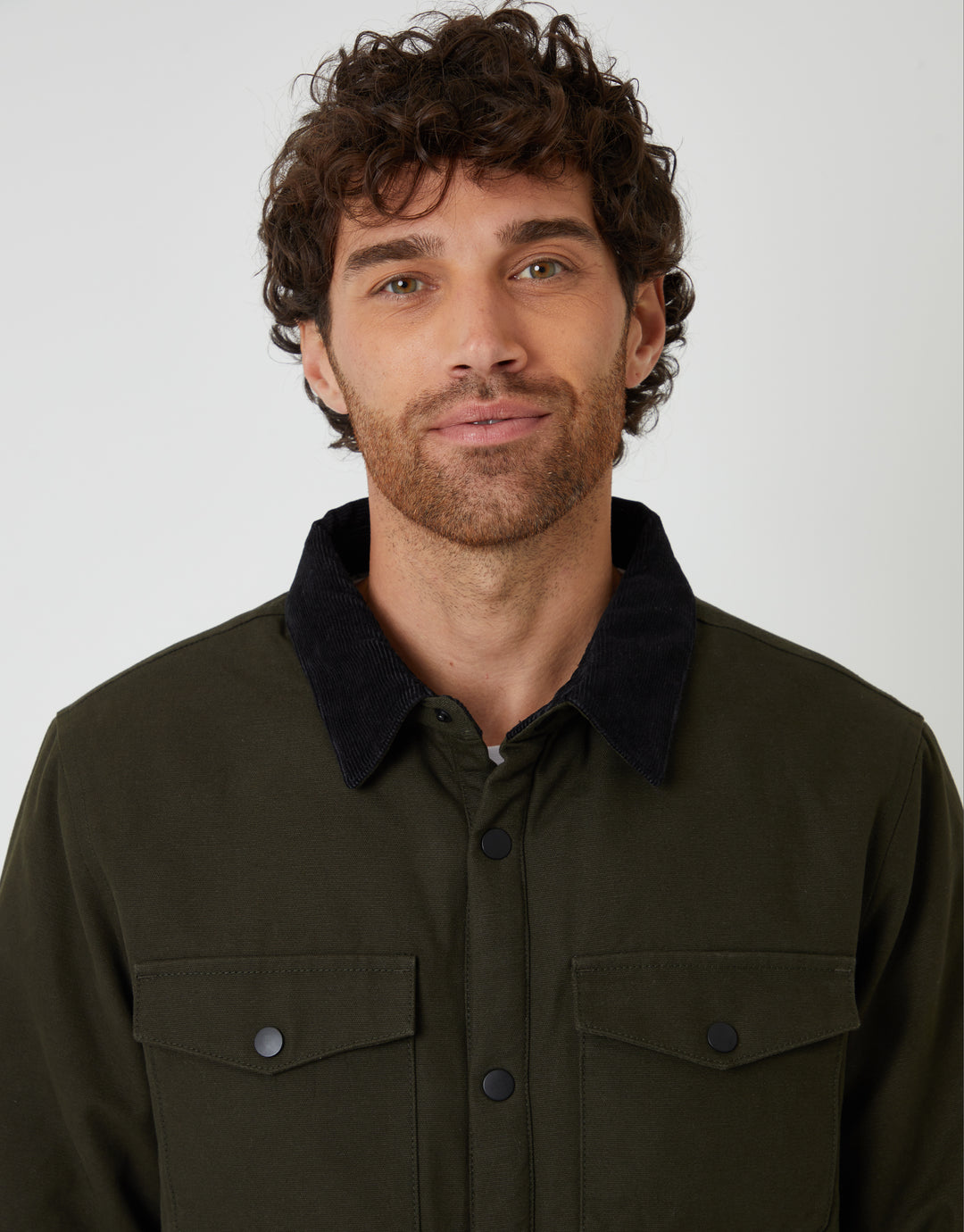 Forest Green Borg Lined Shacket