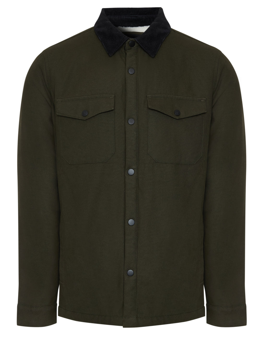 Forest Green Borg Lined Shacket