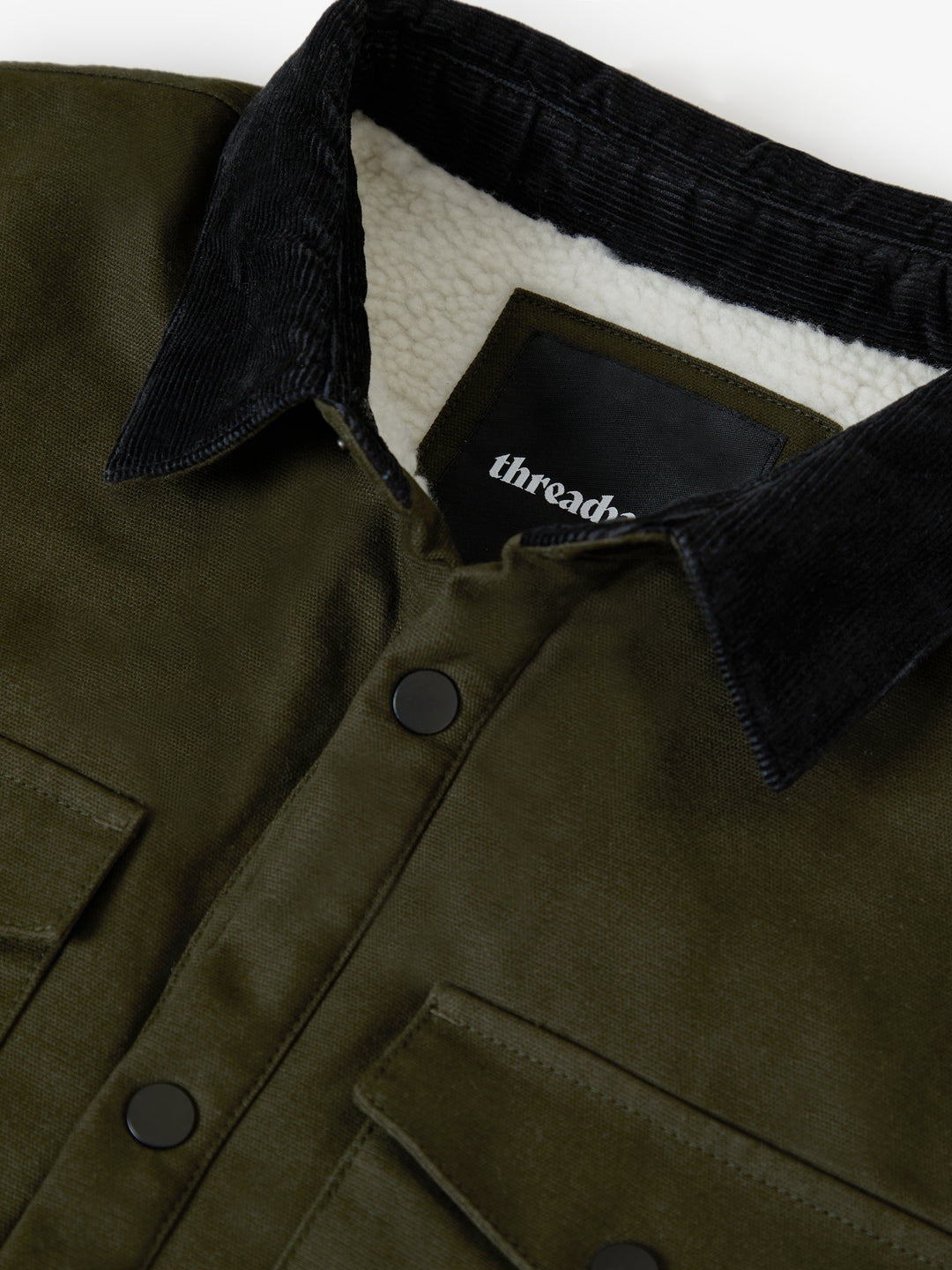 Forest Green Borg Lined Shacket