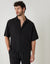 Black Boxy Fit Linen Blend Short Sleeve Shirt