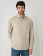 Stone Relaxed Fit Linen Blend Shirt