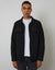 Black Waffle Textured Straight Hem Shacket