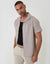 Linen Cotton Blend Short Sleeve Shirt in Taupe