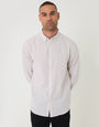 Stone Stripe Linen Cotton Blend Long Sleeve Shirt