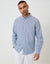 Blue Stripe Linen Cotton Blend Long Sleeve Shirt