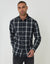 Cotton Long Sleeve Shirt in Black Check