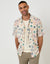 Stone Tropical Stamp Print Relaxed Fit Short Sleeve Shirt