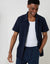 Boxy Fit Textured Short Sleeve Shirt in Navy