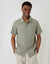 Sage Green Textured Cotton Short Sleeve Shirt