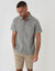 Sage Green Textured Cotton Short Sleeve Shirt