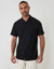 Plisse Rib Short Sleeve Shirt in Black
