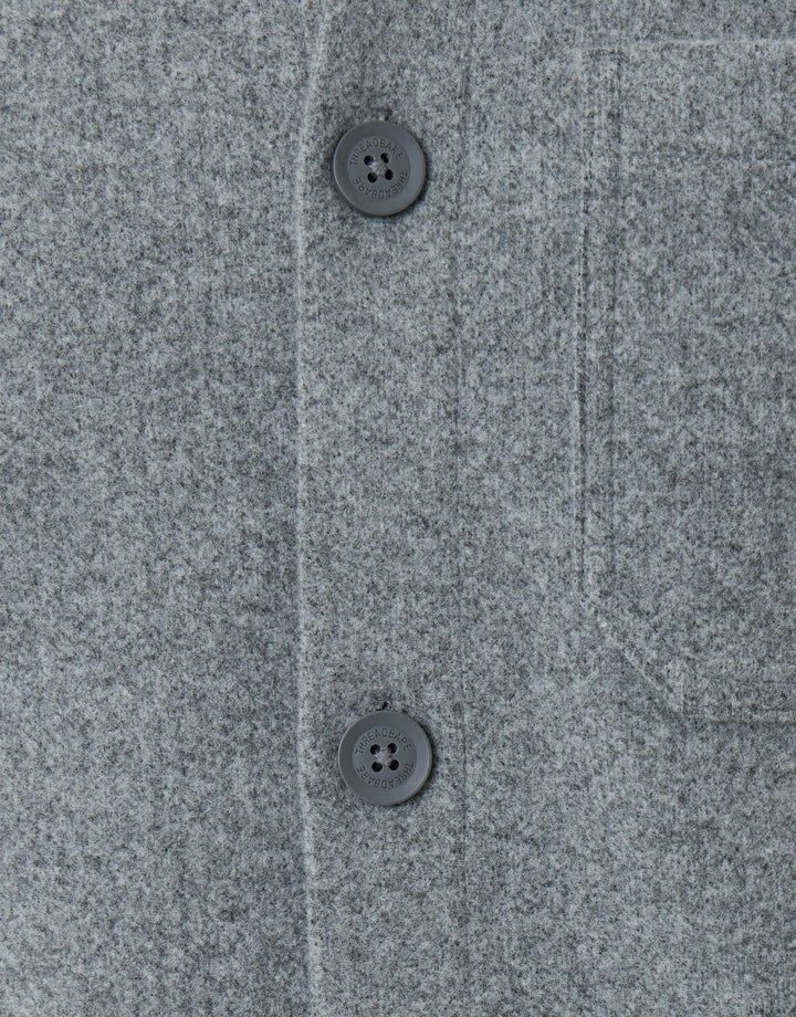 Long Sleeve Button Up Shacket in Grey Marl