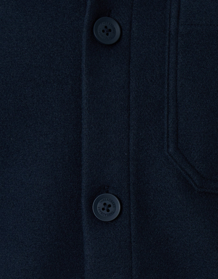 Long Sleeve Button Up Shacket in Navy
