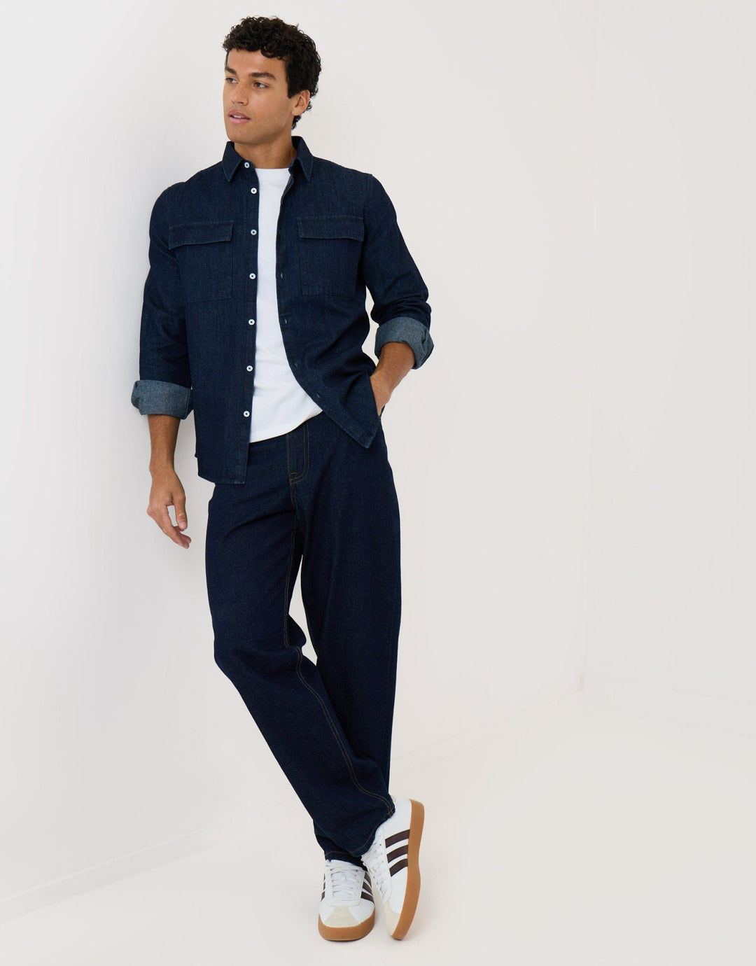 Regular Fit Denim Shirt in Rinse Wash
