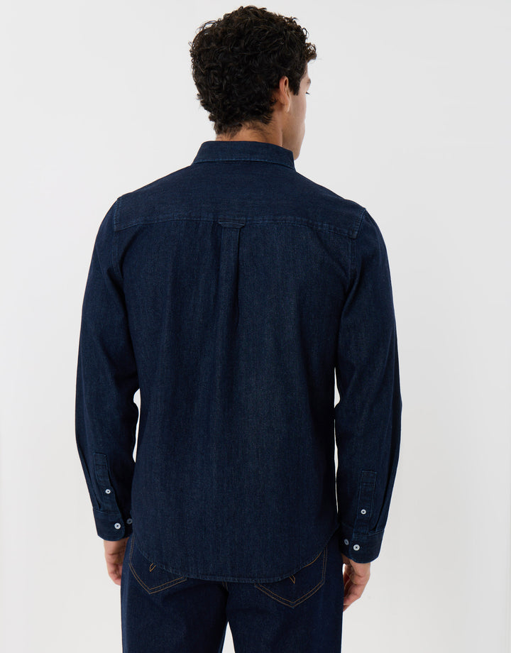Regular Fit Denim Shirt in Rinse Wash