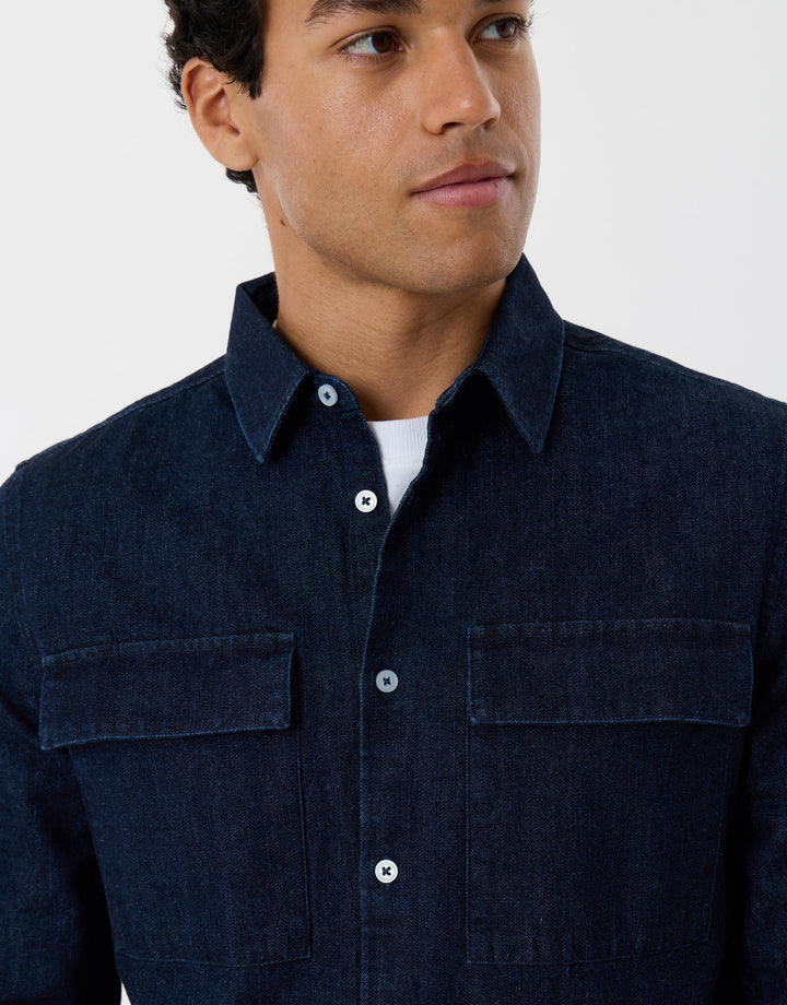 Regular Fit Denim Shirt in Rinse Wash