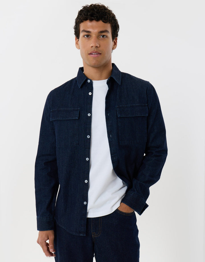 Regular Fit Denim Shirt in Rinse Wash