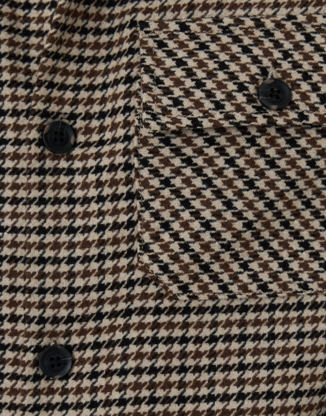 Lightweight Shacket with Pockets in Taupe Dogtooth Check