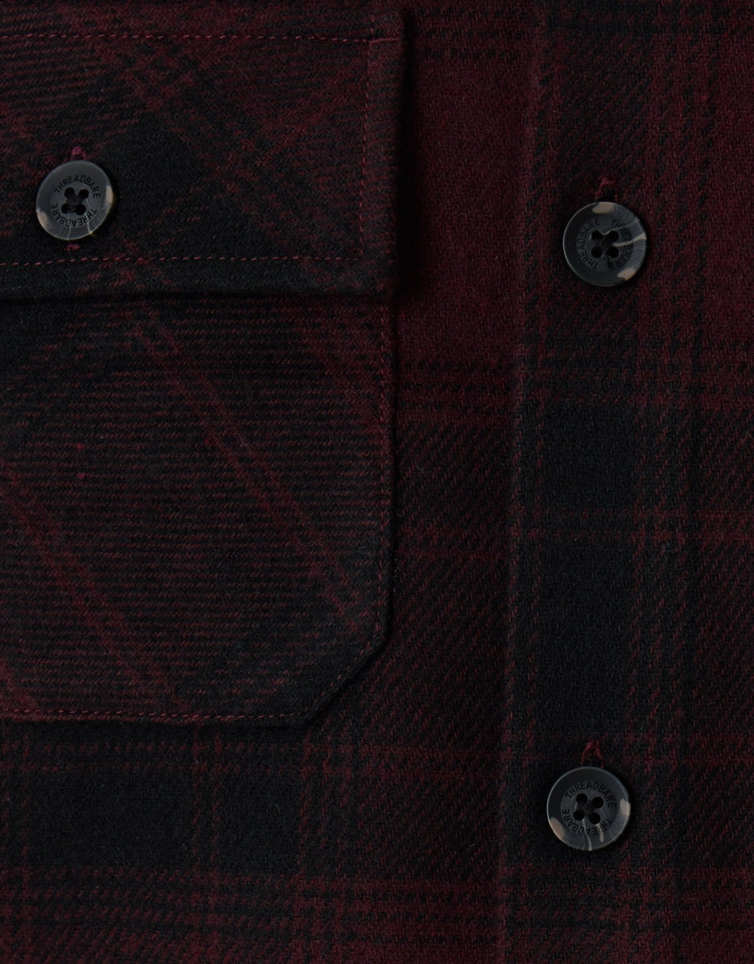 Lightweight Shacket with Pockets in Burgundy Check
