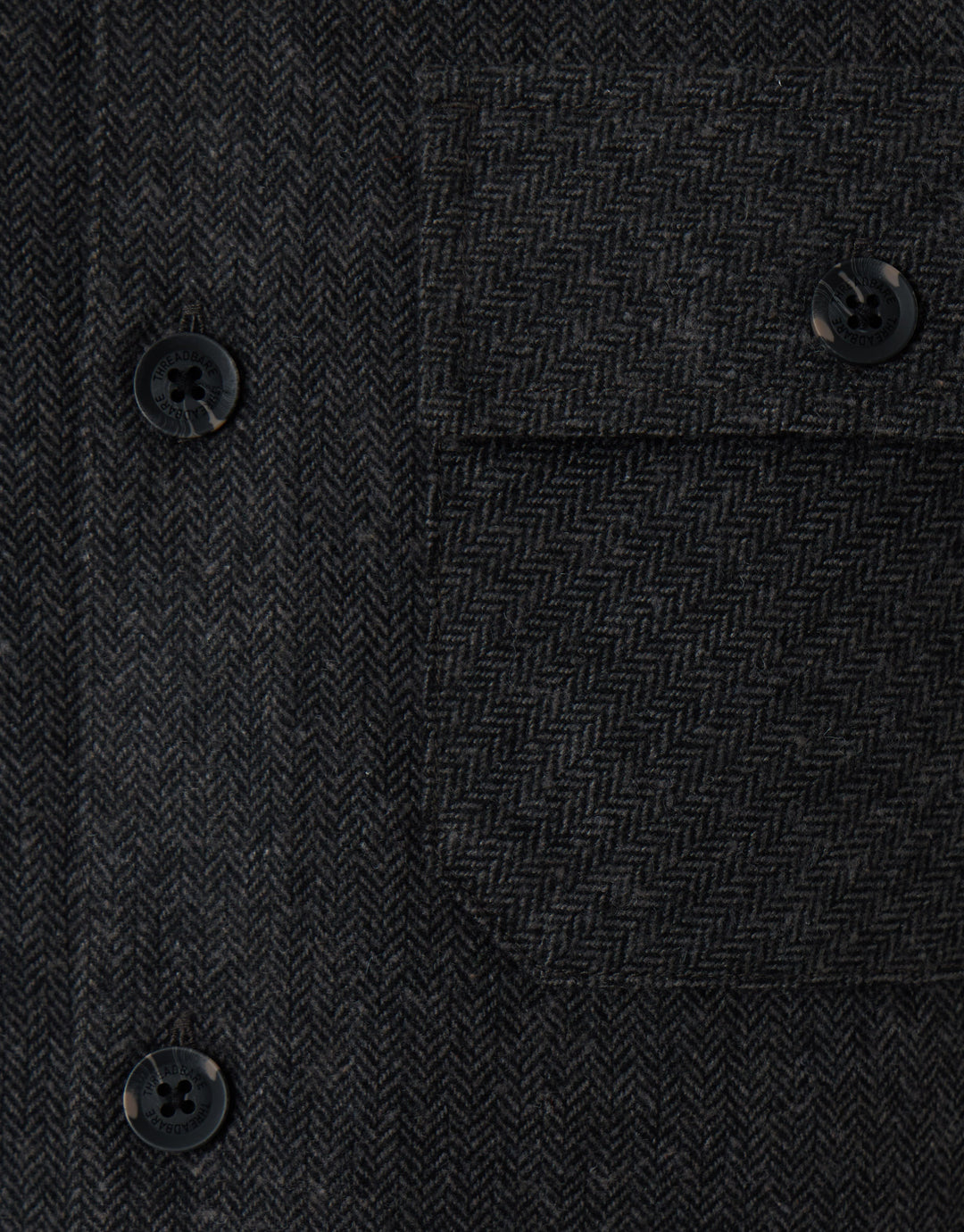 Lightweight Shacket with Pockets in Charcoal Herringbone