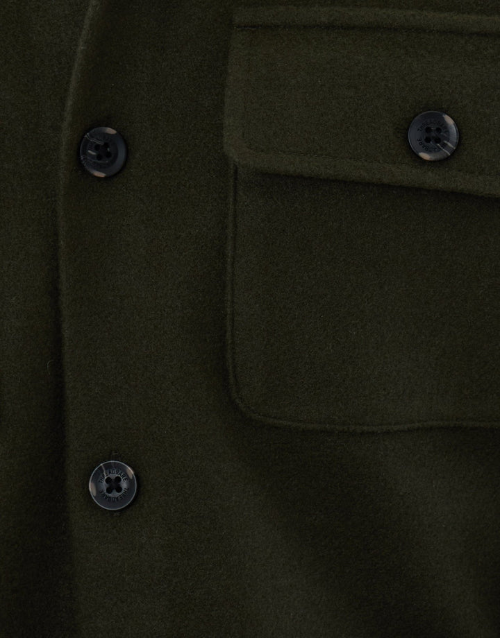 Patch Pocket Knitted Shacket in Khaki