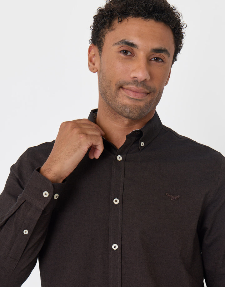 The Classic Cotton Oxford Shirt in Dark Brown