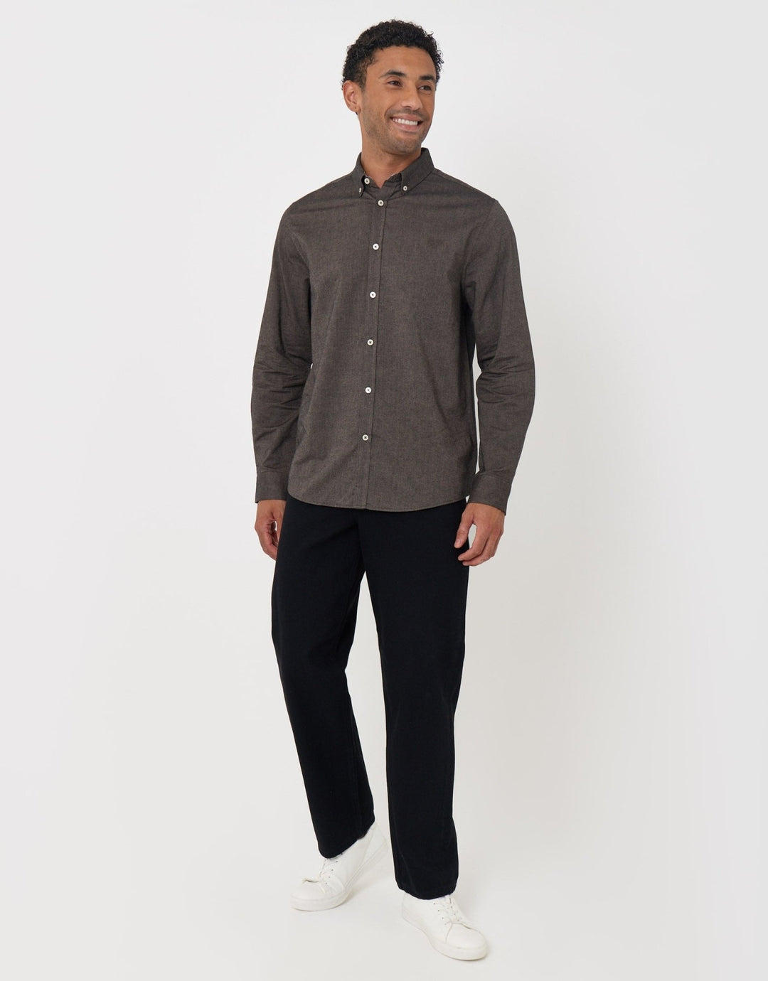The Classic Cotton Oxford Shirt in Taupe