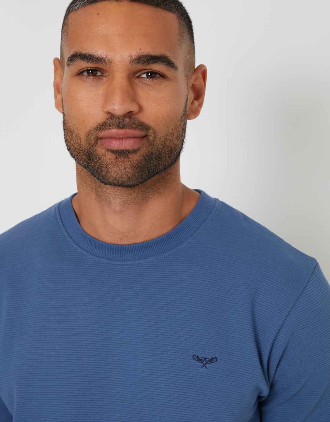 Denim Blue Check Textured Short Sleeve Pyjamas (2-Piece Set)