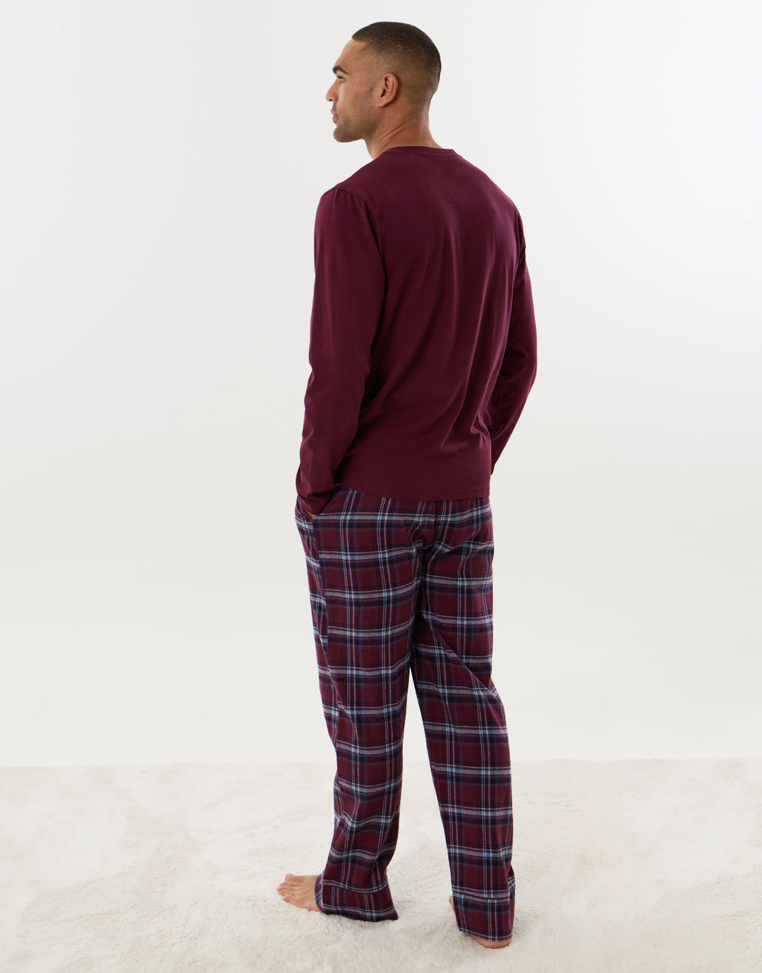 Festive Sausage Dog Pyjama Set in Burgundy