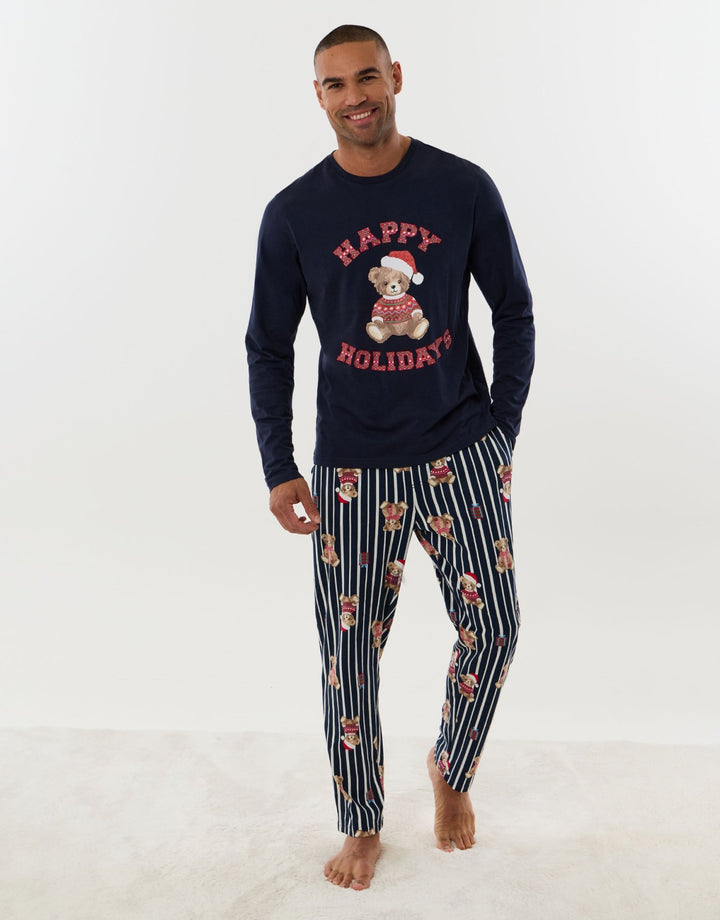 Teddy Bear Pyjama Set in Navy