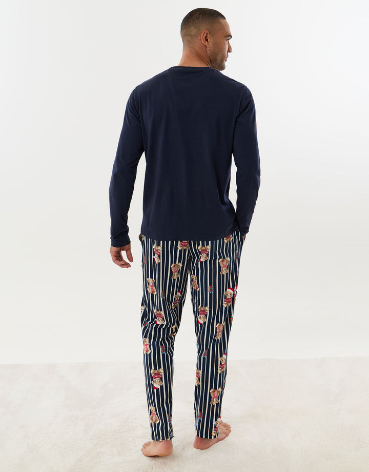 Teddy Bear Pyjama Set in Navy