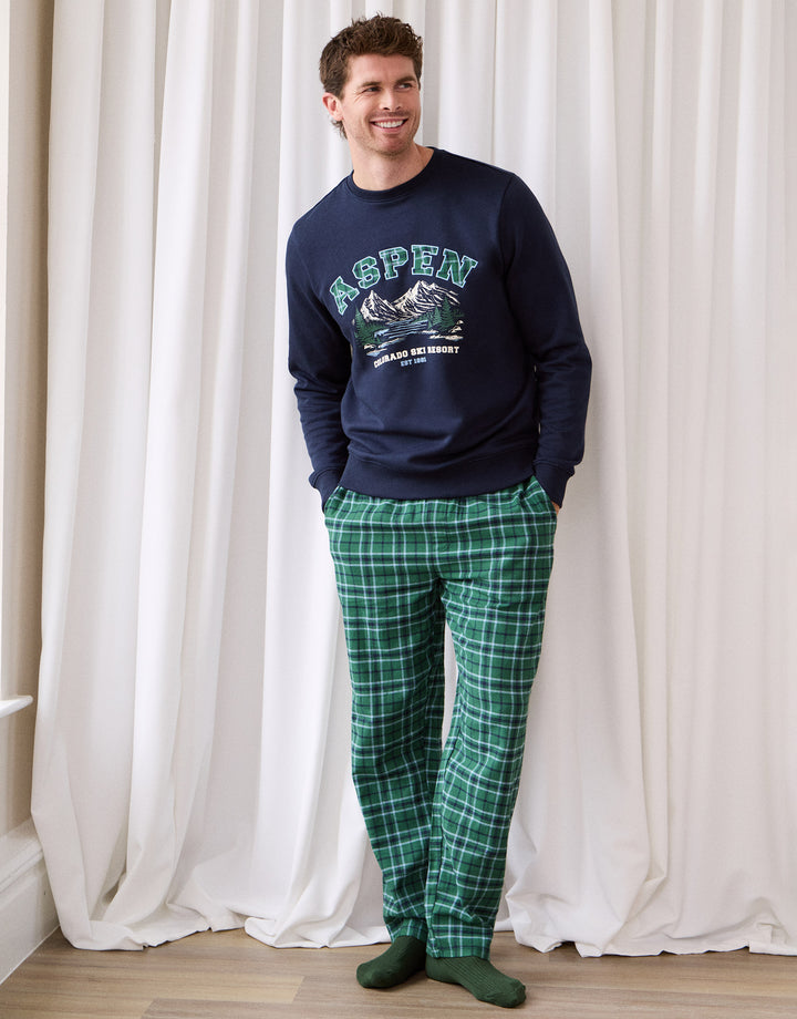 Aspen Pyjama Set in Green Check