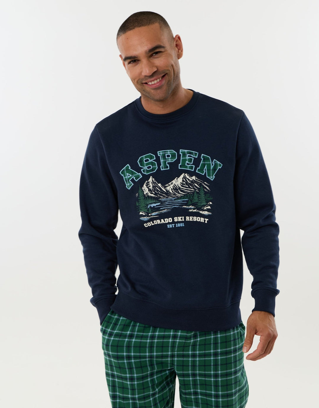 Aspen Pyjama Set in Green Check