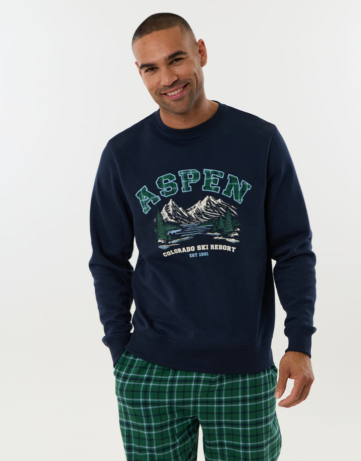 Aspen Pyjama Set in Green Check