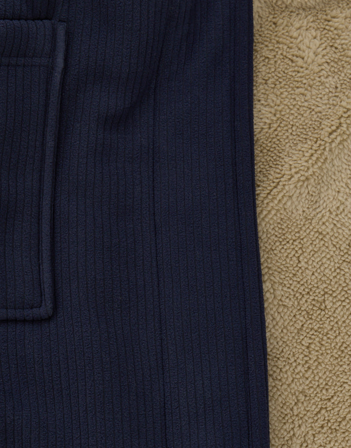 Sherpa Lined Dressing Gown in Navy