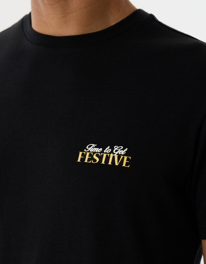 Get Festive Christmas Pyjama Set in Black Check