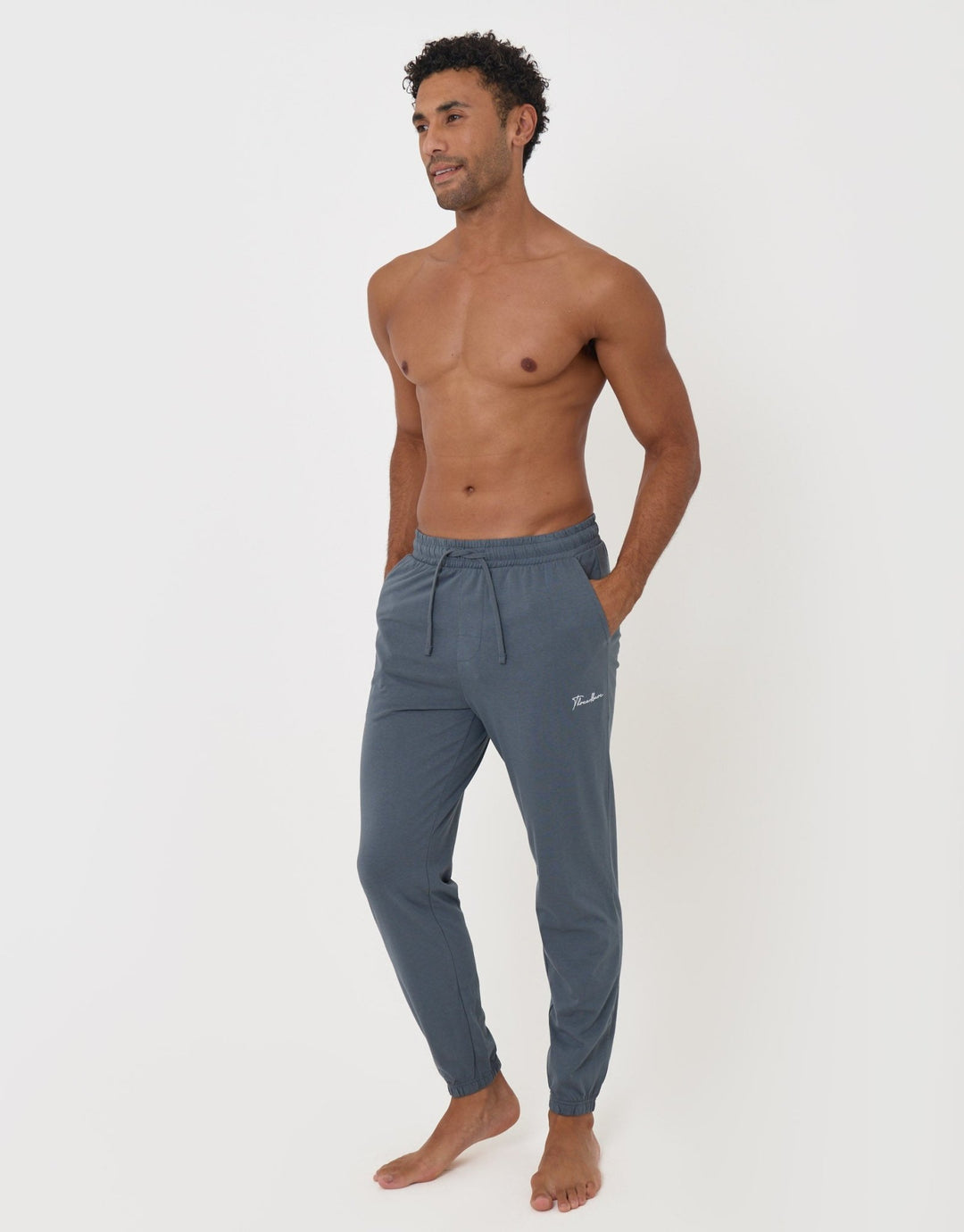 Threadbare 2 Pack Cuffed Joggers in Black & Grey - full body grey