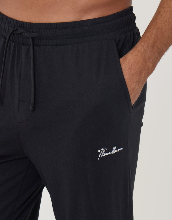 Threadbare 2 Pack Cuffed Joggers in Black & Grey - black detail