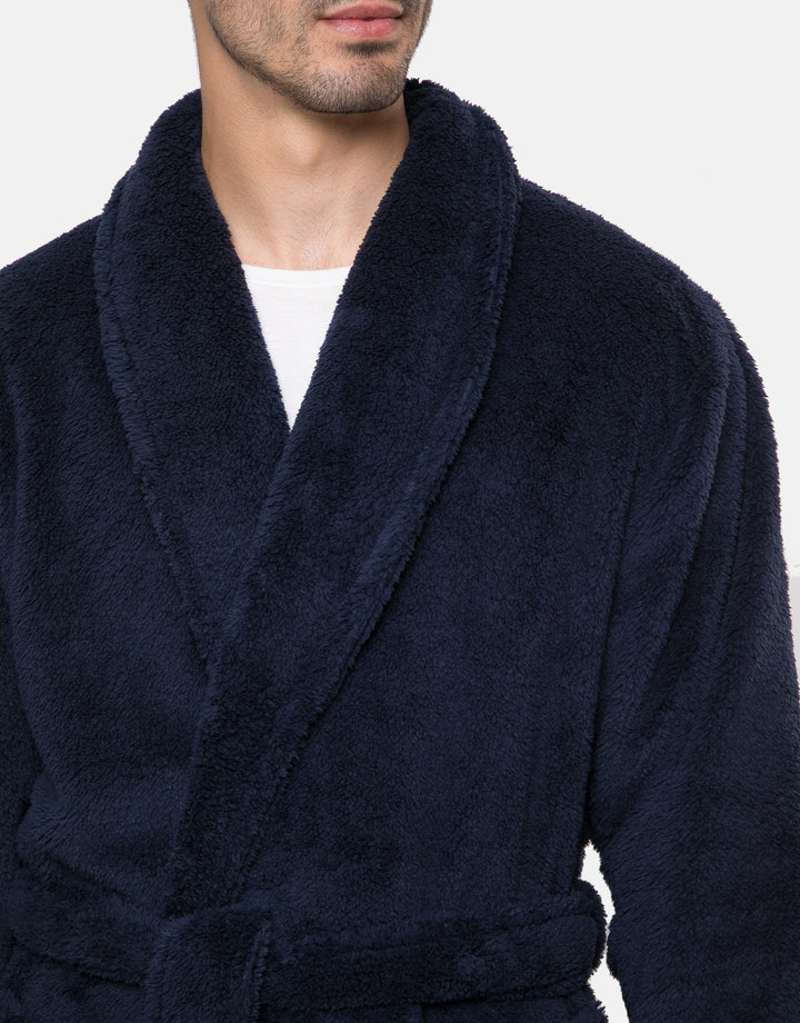 Navy Borg Dressing Gown