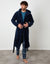Navy Borg Hooded Dressing Gown