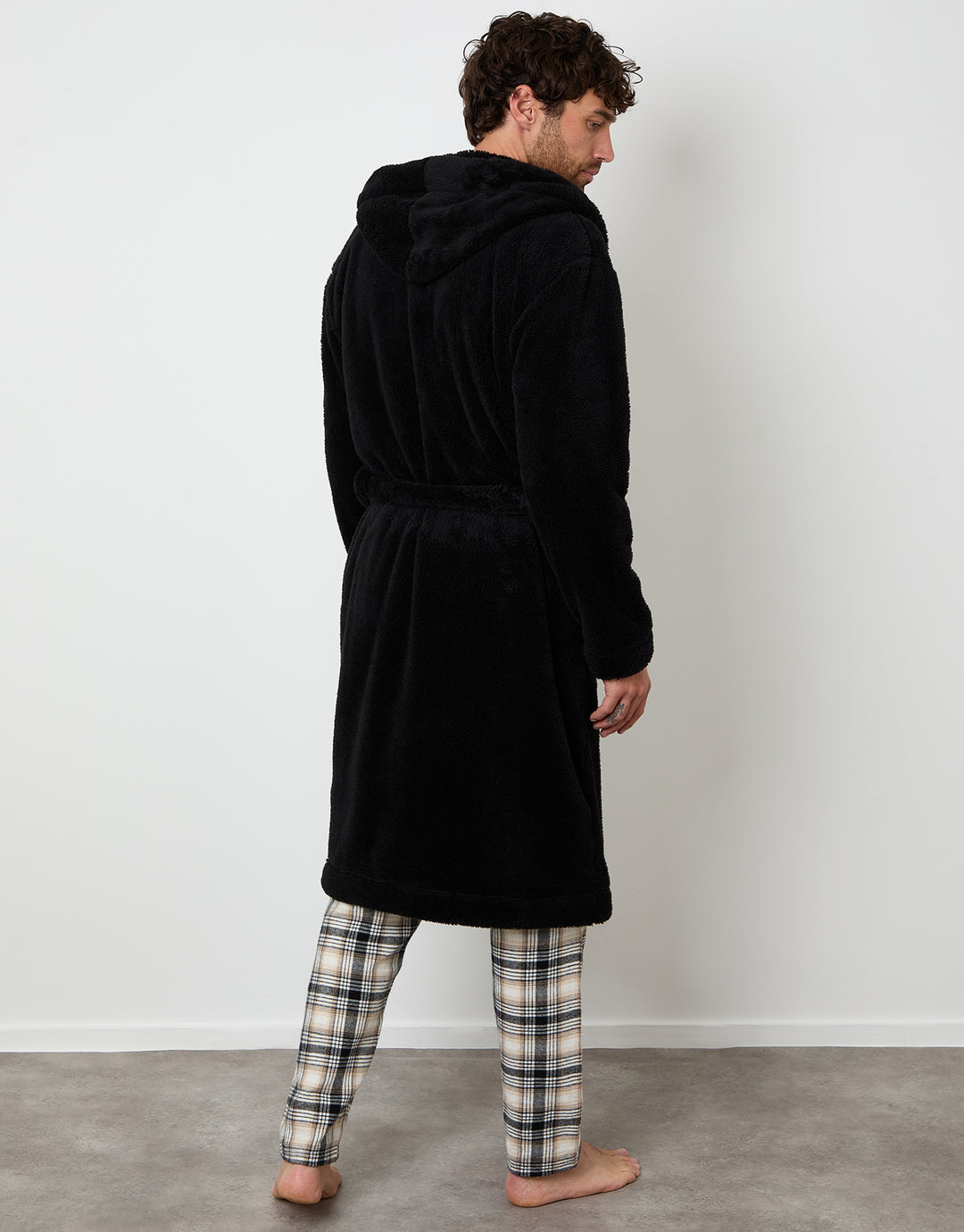 Black Borg Hooded Dressing Gown