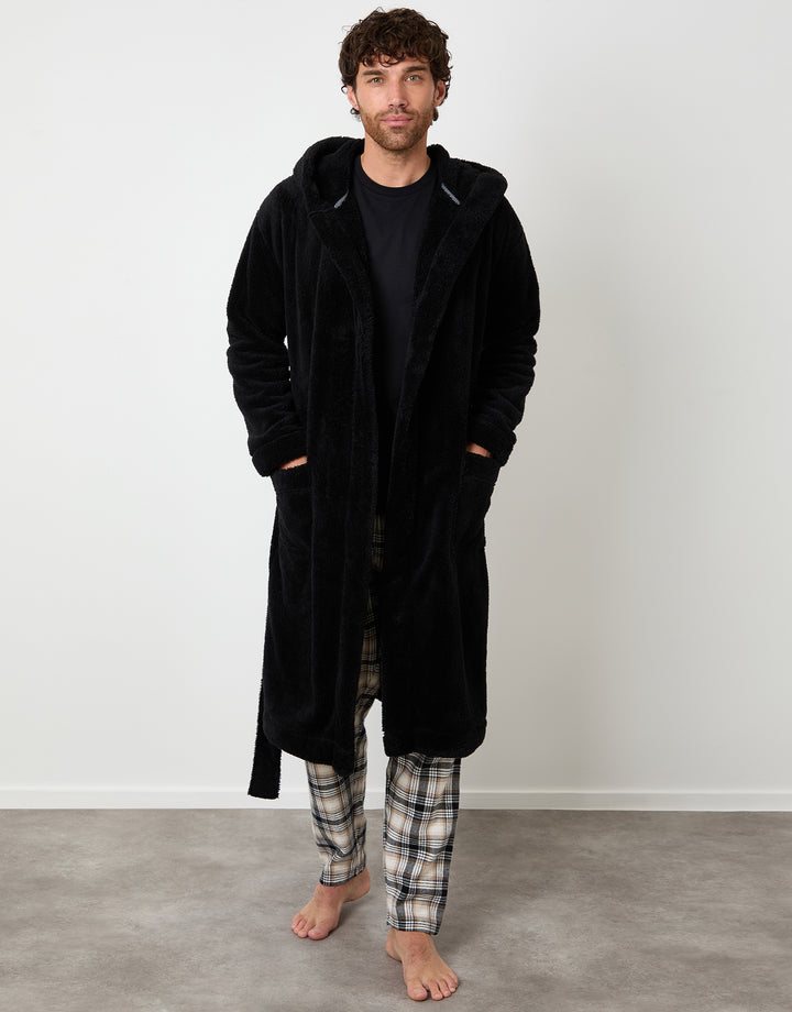 Black Borg Hooded Dressing Gown
