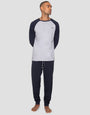 Grey & Navy Raglan Sleeve Pyjamas (2-Piece Set)