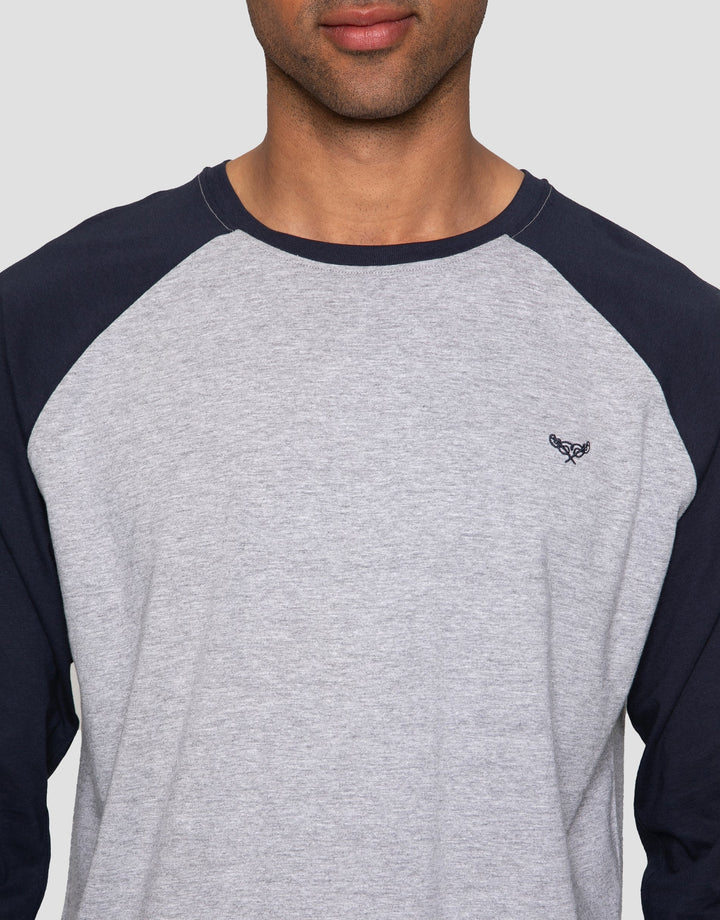 Grey & Navy Raglan Sleeve Pyjamas (2-Piece Set)