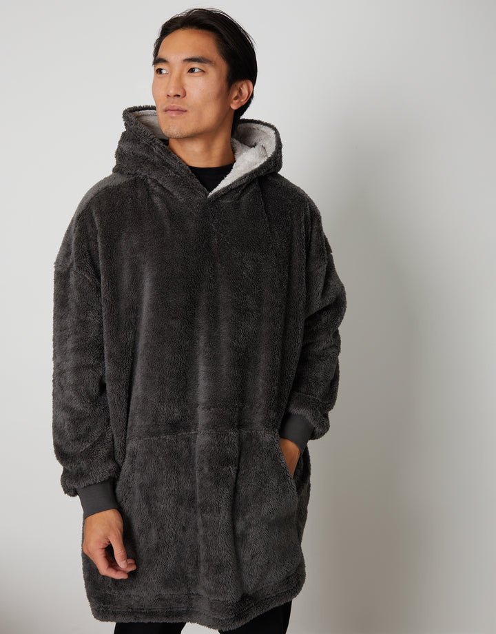 Charcoal Grey Oversized Lounge Hoodie