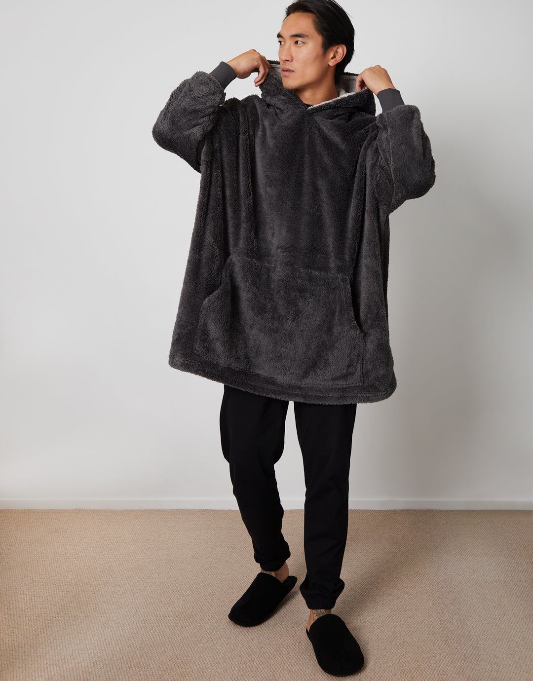 Charcoal Grey Oversized Lounge Hoodie