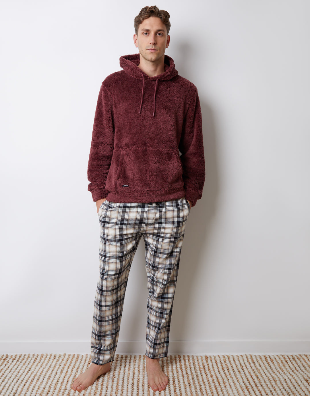 Burgundy Borg Lounge Hoodie