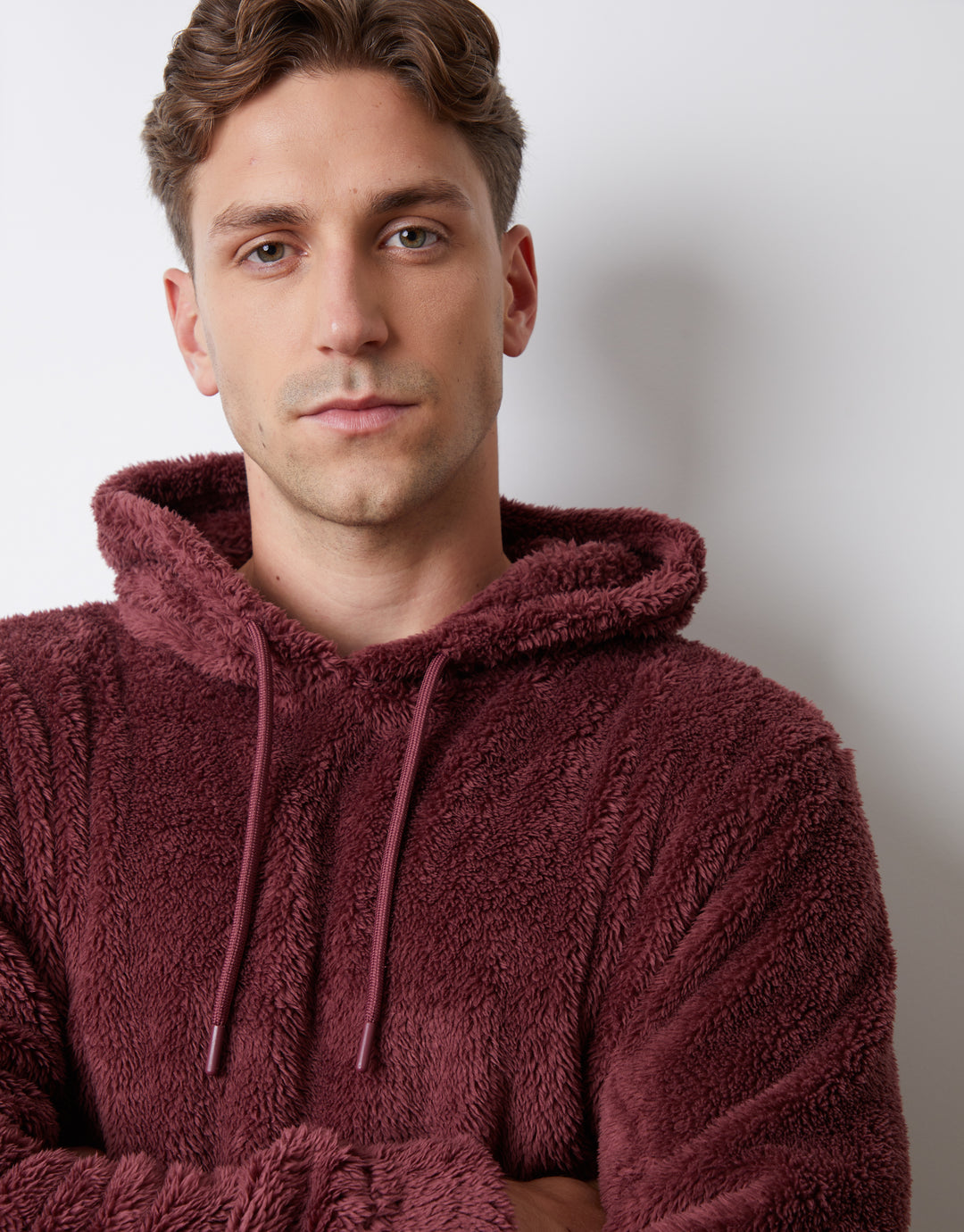Burgundy Borg Lounge Hoodie