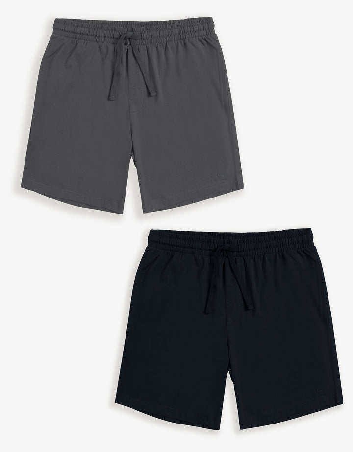 Black & Slate Grey Lounge Shorts (2 Pack)